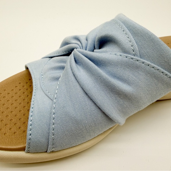 LifeStride BZees Cherish Washable Peep Toe Comfort Slide Sandals Blue 6 NEW - Picture 10 of 14